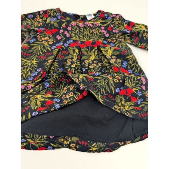 Old Navy Baby Dress Girl 3-6 M Black Floral Print 100% Cotton Ditzy - Picture 3 of 9